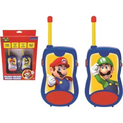 Lexibook - Nintendo Super Mario Walkie-Talkie, Clip da Cintura, Batteria, per Bambini/Ragazzi, Blu/Rosso, Colore, TW12NI