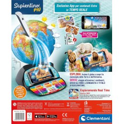Clementoni - 16446 - Sapientino Più - Esploramondo Real Time - Globo Interattivo Parlante, Mappamondo Bambini, Gioco Elettronico
