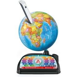 Clementoni - 16446 - Sapientino Più - Esploramondo Real Time - Globo Interattivo Parlante, Mappamondo Bambini, Gioco Elettronico