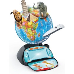 Clementoni - 16446 - Sapientino Più - Esploramondo Real Time - Globo Interattivo Parlante, Mappamondo Bambini, Gioco Elettronico