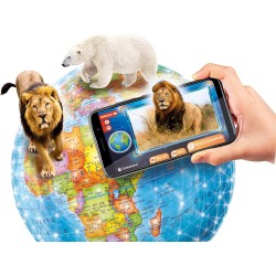 Clementoni - 16446 - Sapientino Più - Esploramondo Real Time - Globo Interattivo Parlante, Mappamondo Bambini, Gioco Elettronico