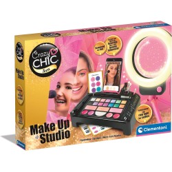 Clementoni - Crazy Chic-Make-up Studio-Trousse, Console con Trucchi Lavabili E Pennelli Professionali, Set Cosmetici Bambini - 1