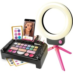 Clementoni - Crazy Chic-Make-up Studio-Trousse, Console con Trucchi Lavabili E Pennelli Professionali, Set Cosmetici Bambini - 1
