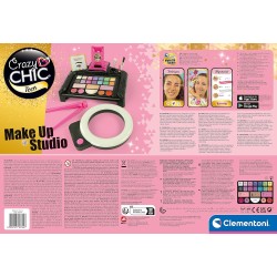 Clementoni - Crazy Chic-Make-up Studio-Trousse, Console con Trucchi Lavabili E Pennelli Professionali, Set Cosmetici Bambini - 1
