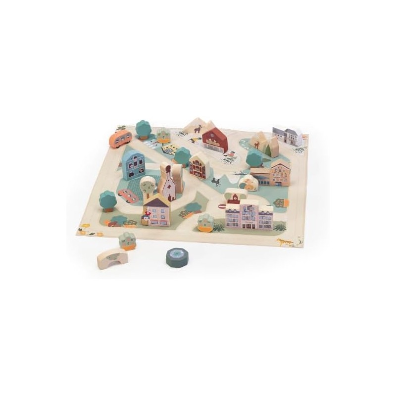 Trudi Sevi 87859 - Play Puzzle Città Ortisei | Trudi by Sevi | Giochi in legno 28x5,5x28cm | Sevi Nature