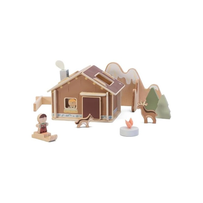 Trudi Sevi 87862 - Play Set Baita Dolomiti | Trudi by Sevi | Giochi in legno 29x14,5x19cm | Sevi Nature