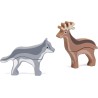 Trudi Sevi 87865 - Mix o Match Animali Dolomiti Lupo-Cervo | Trudi by Sevi | Giochi in legno 23x6x15,5cm | Sevi Nature