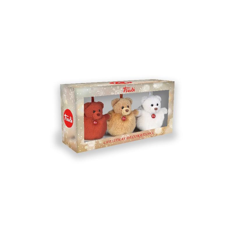 Trudi 29623 - Peluche Charm Orsetto Pallina - Set 3 colori