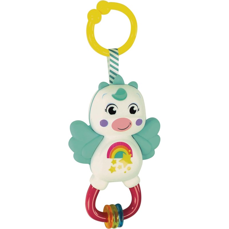 Clementoni - 17778 - Little Unicorn Rattle - Sonaglio Neonato con Massaggiagengive, Giocattolo Bambini 3 Mesi, Rafforza Le capac