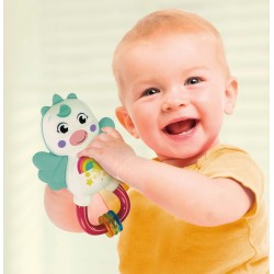 Clementoni - 17778 - Little Unicorn Rattle - Sonaglio Neonato con Massaggiagengive, Giocattolo Bambini 3 Mesi, Rafforza Le capac