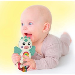 Clementoni - 17778 - Little Unicorn Rattle - Sonaglio Neonato con Massaggiagengive, Giocattolo Bambini 3 Mesi, Rafforza Le capac