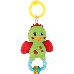 Clementoni - 17779 - Little Dragon Rattle - Sonaglio Neonato con Massaggiagengive, Giocattolo Bambini 3 Mesi, Rafforza Le capaci