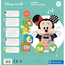 Clementoni - 17852 - Baby Minnie Prime Storie-Raccontastorie, Storyteller Disney, Peluche Interattivo Bambini 12 Mesi, Educativo