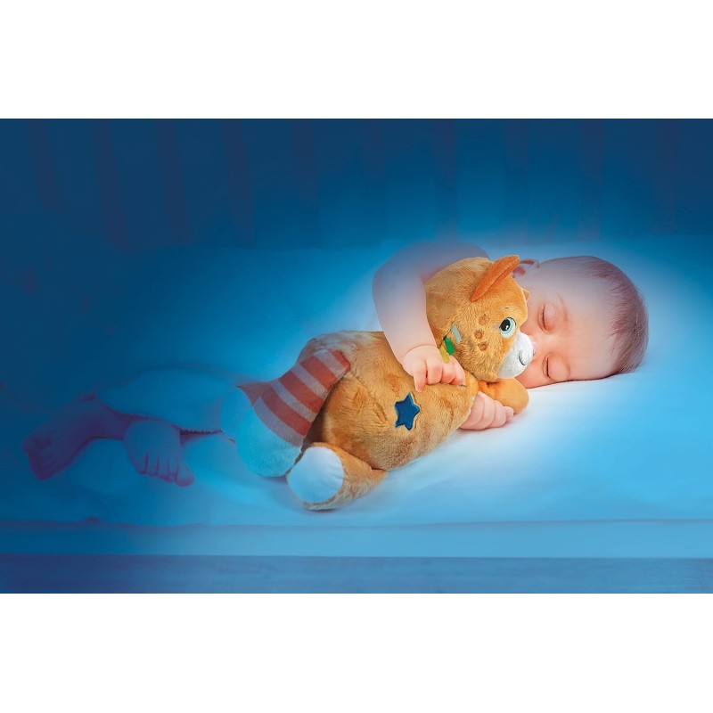 Clementoni Roby Ron Ron – Peluche Chat Interactif Bébé Qui Ronronne, Vibrations Apaisantes, Mélodies & Sons Nature Pour Sommeil Paisible