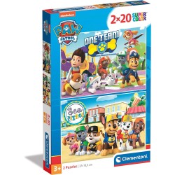 Clementoni - 24779 - Puzzle Paw Patrol Supercolor 2x20 (2 20 pezzi)