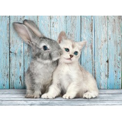 Clementoni - 35004 - Puzzle High Quality Collection Cat e Bunny 500 pezzi