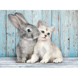 Clementoni - 35004 - Puzzle High Quality Collection Cat e Bunny 500 pezzi
