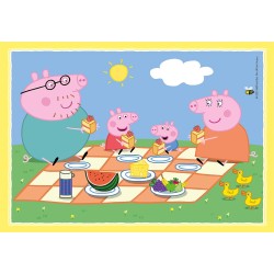 Clementoni - 21516 - Supercolor Peppa Pig - 4 (12,16,20 e 24 Pezzi), Puzzle Cartoni Animati