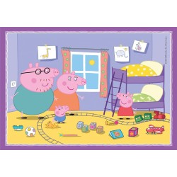 Clementoni - 21516 - Supercolor Peppa Pig - 4 (12,16,20 e 24 Pezzi), Puzzle Cartoni Animati