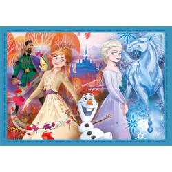 Clementoni - 21518 - 2 Supercolor Disney Frozen - 4 (12,16,20 e 24 Pezzi), Puzzle Cartoni Animati
