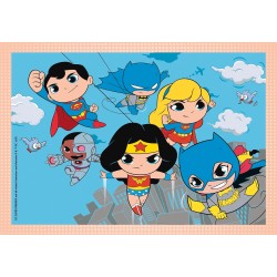 Clementoni - 21520 - Superfriends Supercolor Dc Comics Super Friends - 4 (12,16,20 e 24 Pezzi), Puzzle Cartoni Animati