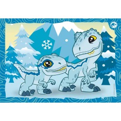 Clementoni - 21521 - Supercolor Jurassic World - 4 (12,16,20 e 24 Pezzi), Puzzle Cartoni Animati