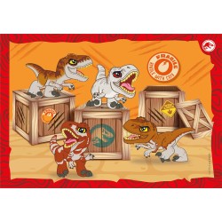 Clementoni - 21521 - Supercolor Jurassic World - 4 (12,16,20 e 24 Pezzi), Puzzle Cartoni Animati