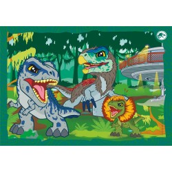 Clementoni - 21521 - Supercolor Jurassic World - 4 (12,16,20 e 24 Pezzi), Puzzle Cartoni Animati