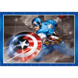 Clementoni - 21525 - Supercolor Marvel The Avengers - 4 (12,16,20 e 24 Pezzi), Cartoni Animati, Puzzle Supereroi