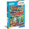Clementoni - 21620 - Disney Mickey And Friends Supercolor Friends - 2X60 (Include 2 60 Pezzi), Puzzle Cartoni Animati