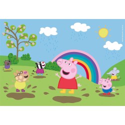 Clementoni - 21622 - Peppa Pig Supercolor Pig - 2X60 (Include 2 60 Pezzi), Puzzle Cartoni Animati