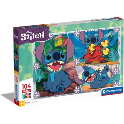 Clementoni - 23776 - Disney Stitch Supercolor - 104 Maxi Pezzi, Puzzle Cartoni Animati