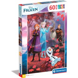Clementoni - 26474 - Disney Frozen Supercolor - 60 Pezzi, Puzzle Cartoni Animati