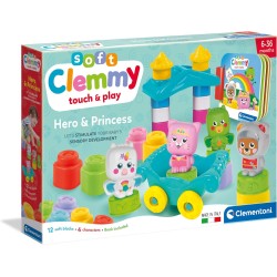 Clementoni - 17835 - Soft Clemmy - Baby Hero & Princess Set - Set Costruzioni Prima Infanzia, Mattoncini Morbidi Clemmy