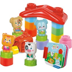Clementoni - 17884 - Soft Clemmy - Baby Happy Farm - Set Costruzioni Prima Infanzia, Mattoncini Morbidi Clemmy