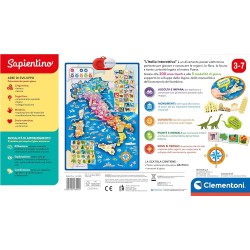 Clementoni - 16445 - Sapientino - La mappa Interattiva dell  Italia - Poster Elettronico Interattivo, Cartina Italia Politica, G