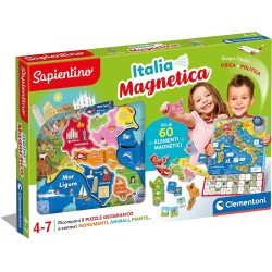 Clementoni - 16751 - Sapientino - Geo-Puzzle Magnetico Italia - Puzzle Con Cartina Dell Italia Fisica, Gioco Educativo Di Geogra