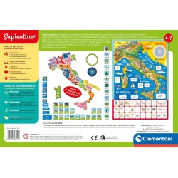 Clementoni - 16751 - Sapientino - Geo-Puzzle Magnetico Italia - Puzzle Con Cartina Dell Italia Fisica, Gioco Educativo Di Geogra