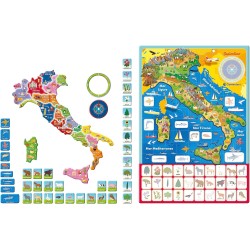 Clementoni - 16751 - Sapientino - Geo-Puzzle Magnetico Italia - Puzzle Con Cartina Dell Italia Fisica, Gioco Educativo Di Geogra