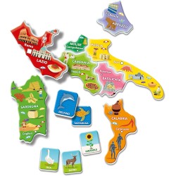 Clementoni - 16751 - Sapientino - Geo-Puzzle Magnetico Italia - Puzzle Con Cartina Dell Italia Fisica, Gioco Educativo Di Geogra