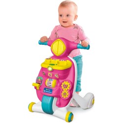 Clementoni - 17851 - Valentina Scooterina Primi Passi 2 in 1 - Gioco Spingibile, per Imparare A Camminare, Centro attività Elett