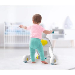 Clementoni - 17851 - Valentina Scooterina Primi Passi 2 in 1 - Gioco Spingibile, per Imparare A Camminare, Centro attività Elett