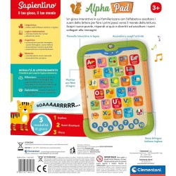 Clementoni - 16427 - Sapientino - Alpha Pad - Alfabetiere Interattivo, Gioco Educativo 3 Anni Elettronico Parlante, Lettere e Pa