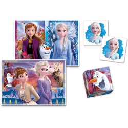 Clementoni - 18292 - Edukit 4 in 1  -Disney Frozen - Set di Giochi 30, 48 Pezzi, Memo e 6 Cubi, Educativo, Gioco Memory, Puzzle 