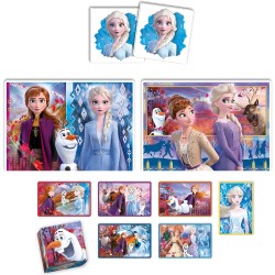 Clementoni - 18292 - Edukit 4 in 1  -Disney Frozen - Set di Giochi 30, 48 Pezzi, Memo e 6 Cubi, Educativo, Gioco Memory, Puzzle 