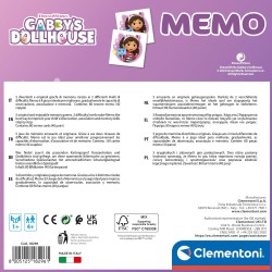 Clementoni - 18296 - Memo Gabby s Dollhouse - Memoria E Associazione, Accoppiare, Educativo, Carte, Gioco da Tavolo Bambini