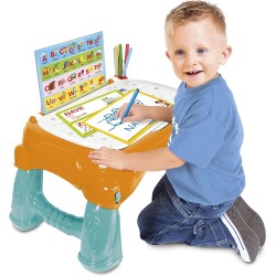 Clementoni - 13346 - Sapientino - Tavolino Sempre con Te, Banchetto per Imparare a Scrivere, Leggere e Disegnare per Bambini 3+ 