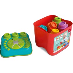 Clementoni - 17807 - Soft Clemmy-Touch, Build And Play Sensory Bucket-Secchiello con Mattoncini Morbidi, Set Costruzioni Prima I