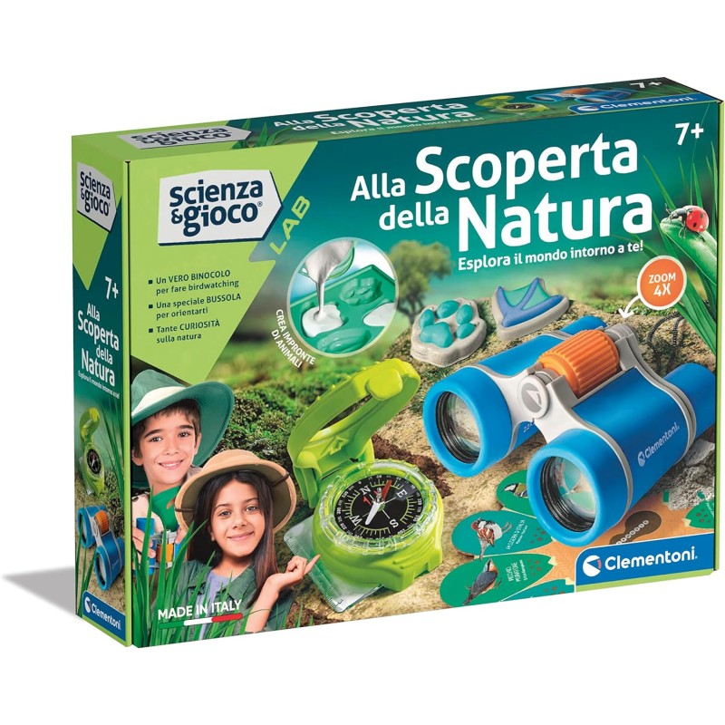 Clementoni - 19328 - Scienza Lab - alla Scoperta della Natura - Gioco Scientifico 7 Anni, Set Esploratore, Laboratorio per Bambi