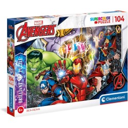 Clementoni - 20181 - Puzzle Brilliant Marvel 104 pz Avengers Supercolor Brilliant